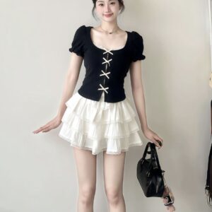 set váy nữ ngắn có nơ (svn01)